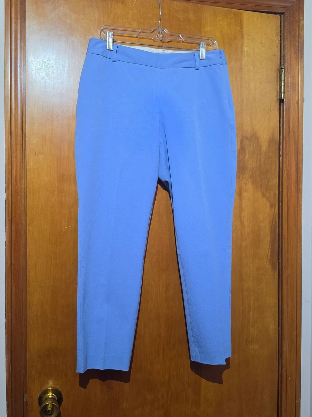 Talbots Chatham Ankle Pants Cornflower Blue Slim Leg Career Trousers 10P